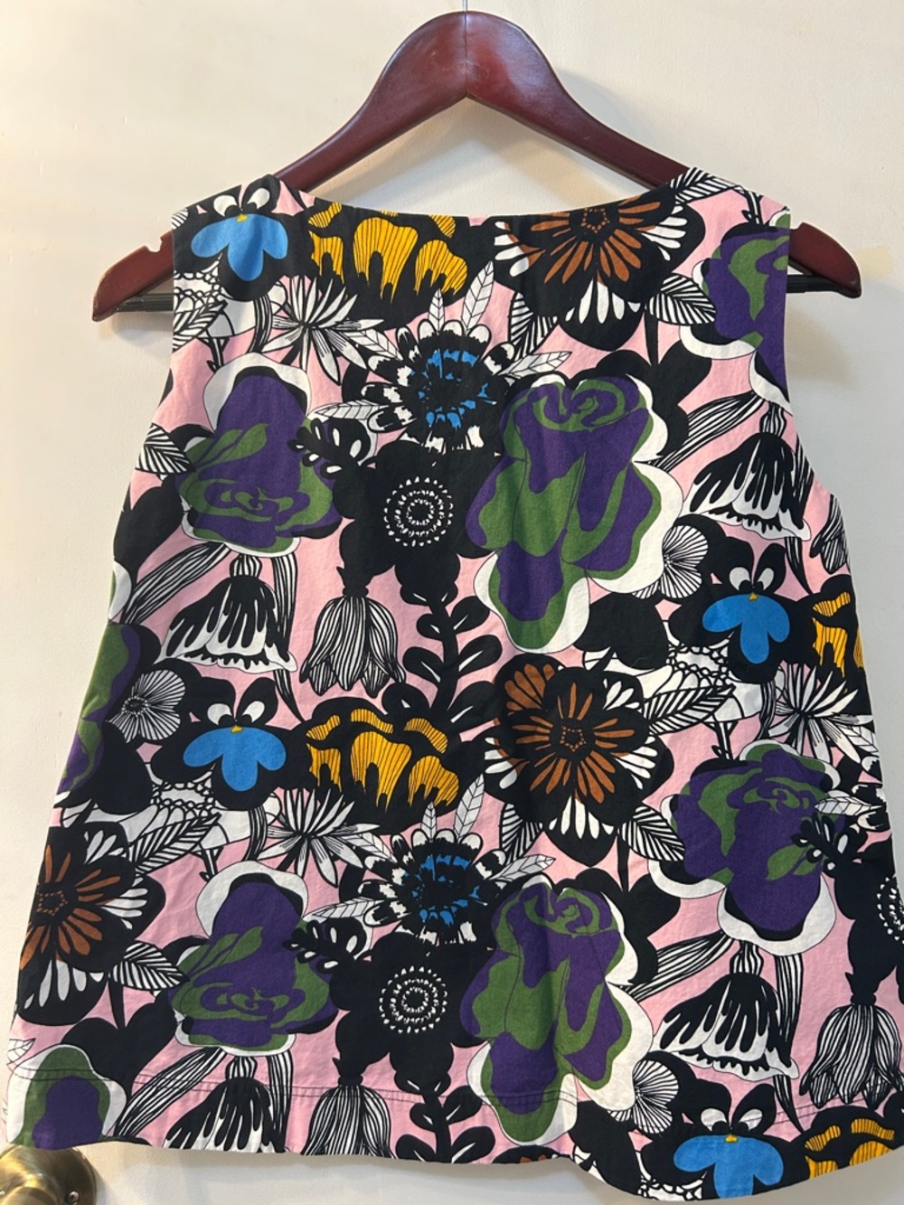 Marimekko x Uniqlo Multicolor Floral Cotton Sleeveless Tank Top Blouse Womens XS - Picture 7 of 9